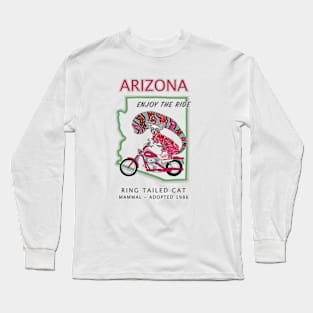 Arizona, Ring Tailed Cat, Love, Motorcycles, Enjoy the Ride, Valentines Day Gift Long Sleeve T-Shirt